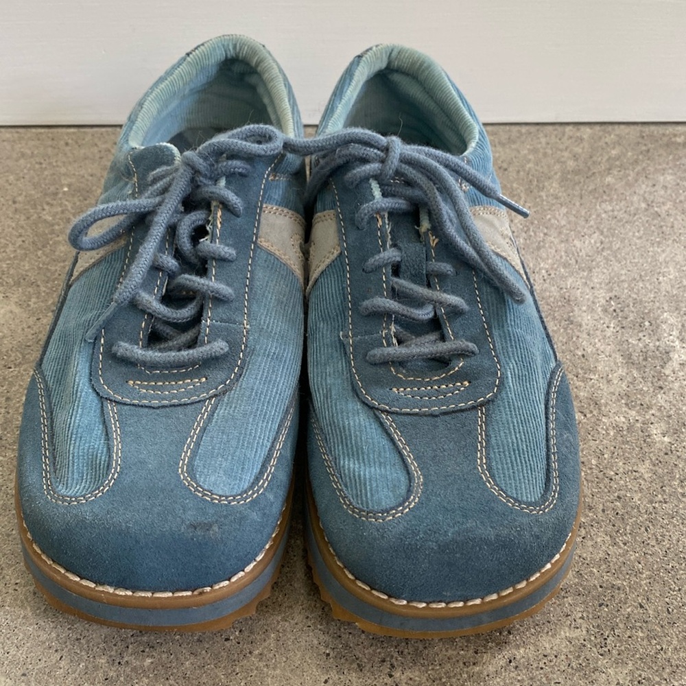 Blue Corduroy and Suede, Retro Style Air Walks Sneakers